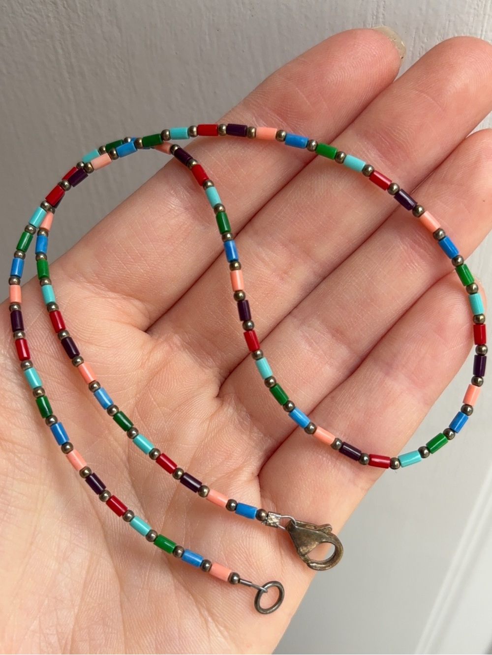 Silpada Sterling Silver Multicolor Tube Bead Necklace N0845